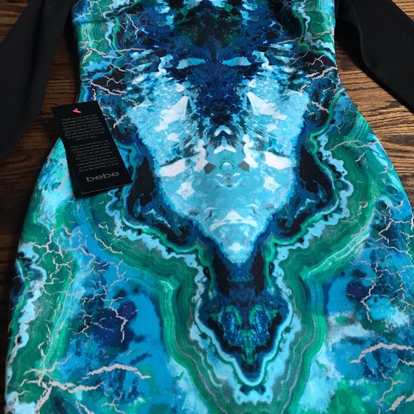 BEBE watercolor Body Con dress - Picture 3 of 4